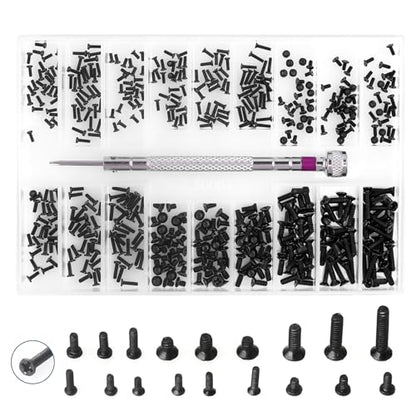 Computer Screws Laptop Screws 500 Pcs M1.2/M1.4/M2.0 Small Screws Kit for Motherboard PC SSD Glasses with Screwdriver