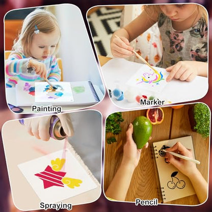 Fainne 100 Pcs 2 Inch Small Stencils for Painting, Girls Theme