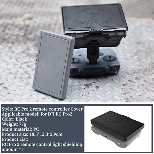 Taoke RC Pro 2 Remote Controller Anti-Glare Sunshade Hood, Remote Control Full Screen Cover Protector Compatible with DJI Mavic 4 Pro (Black) - color: Black