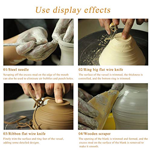 8 Pieces Pottery Tools, Clay Tools, Cay Sculpting Tool - color: Wood Color