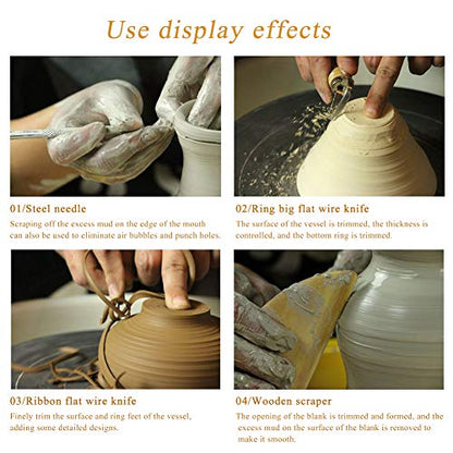8 Pieces Pottery Tools, Clay Tools, Cay Sculpting Tool - color: Wood Color