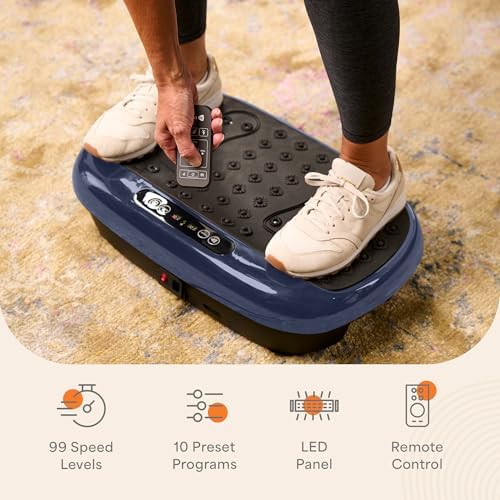 Lifepro HexaPlate Lite Compact Vibration Plate with Magnetic Acupoints - color: Blue