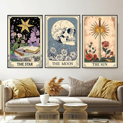 Axquilon 3 Packs Tarot Framed Paint by Numbers Kit for Adults 8x10in - color: 3 Pack Tarot with Easel-1