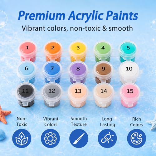 AUKELHJ Paint by Numbers Kit for Kids with Frame, Fox, 8X8 inch - color: 14-Fox