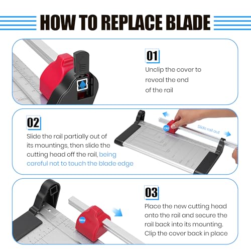 Rotary Paper Trimmer with 8-Sheet Capacity, Stainless Steel, 12" Cut Length