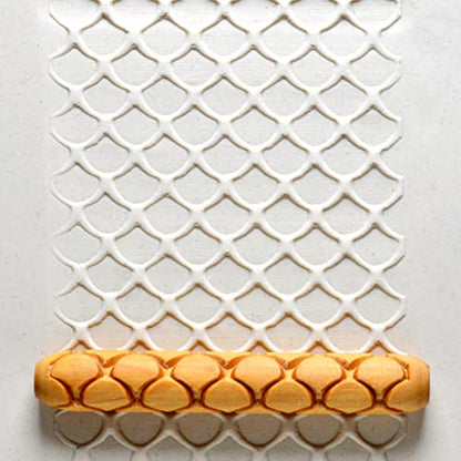 MKM Pottery Tools Wood Hand Rollers for Clay (HR-56 Fish Scales) - size: HR-56 Fish Scales