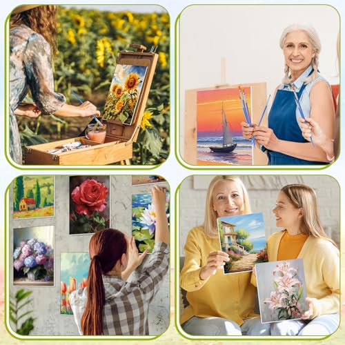 Blosssound 24 Pack Flower Scenery Pre Drawn Canvas to Paint Panels - style: Flower Scenery
