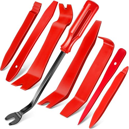 Doaho 8Pcs Auto Trim Disassembly Tool Set with Storage Bag - Red - color: Red -8Pcs Trim Removal Tool Kit