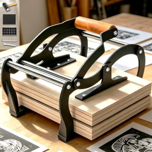 TOPOWN Linocut Printing Hand Lever Press Machine, Linocut Press Machine - color: Black