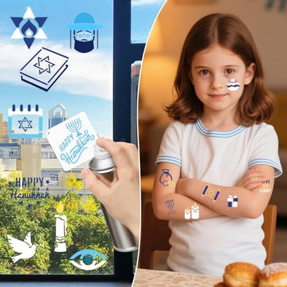 Augshy 56pcs Hanukkah Stencils for Baking Painting, Dreidel Menorah - style: Hanukkah