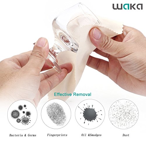 waka 10 Pack Microfiber Cleaning Cloth, 6x7 Lint Free Cloth for Eyeglasses