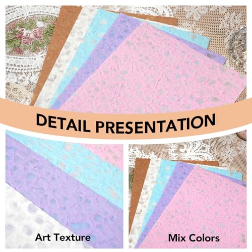 Colorful Textured Art Fabric(embossed paper, Close to A5 size) - color: embossed paper