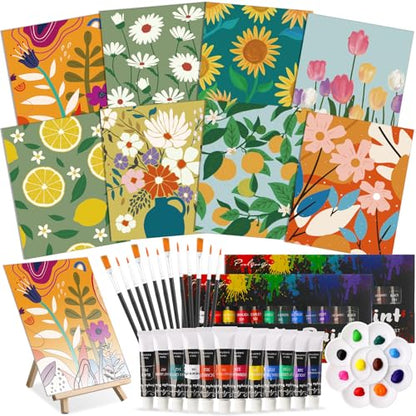 Cholemy 36 Pcs Paint and Sip Kit Gift for Adults 8''x10'',Flowering - style: Flowering