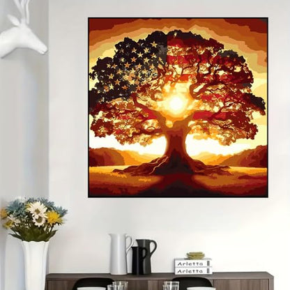 Ekuxom Ancient Tree Paint by Numbers Kit for Adults 16x16 Inch - color: Ancient Tree