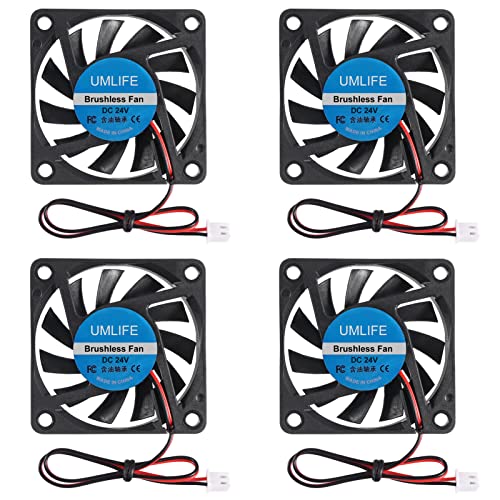 UMLIFE 4-Pack 24V 60mm Fan 60x60x10mm Dc Brushless Computer Case Fan 2Pin - color: 6010 24V