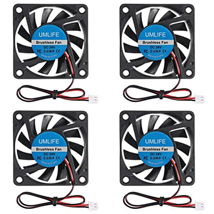 UMLIFE 4-Pack 24V 60mm Fan 60x60x10mm Dc Brushless Computer Case Fan 2Pin - color: 6010 24V