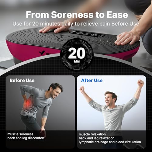Merach V33 Pro Vibration Plate Exercise Machine with Touchscreen, 99 Speeds - color: Red
