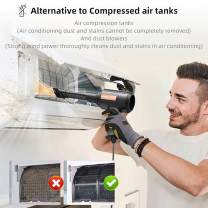 Electric Air Duster, 500W High-Power Corded Compressed Air Canister Replacement with Adjustable Speed, 10ft Cable - for Electronics, PC, Keyboard, Car, Camera, Inflatable Pool Toys