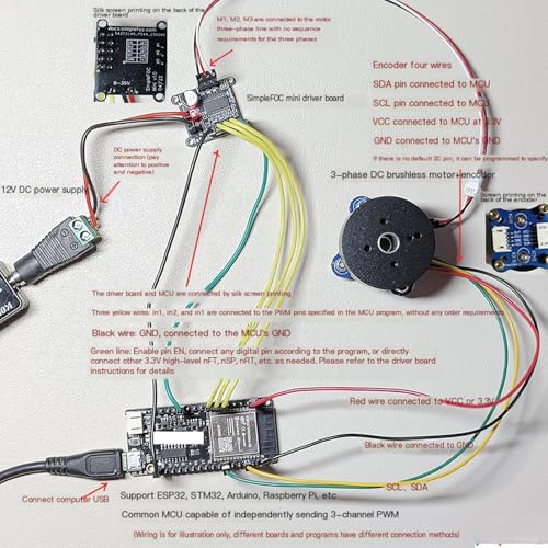 2804 Hollow Shaft Outrunner Brushless DC Motor BLDC with AS5600 Encoder Kit Support FOC, for Gimbal, Drones, Robots, and DIY