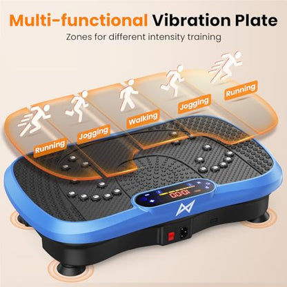 AXV Vibration Plate Exercise Machine Fitness Platform Body Vibrating Board - color: BT.PRO.BLUE