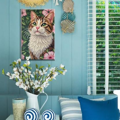 YOYA Framed Paint by Numbers Kit for Adults - Cat Paint by Number - color: Cat 035
