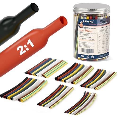 Heat Shrink Tubing Kit 162PCS, 2:1 Electrical Wire Insulation Set
