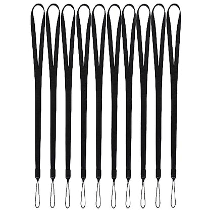 YOUOWO 10Pcs Neck Lanyards Black Long (10 Black - Combination 1) - color: 10 Black - Combination 1