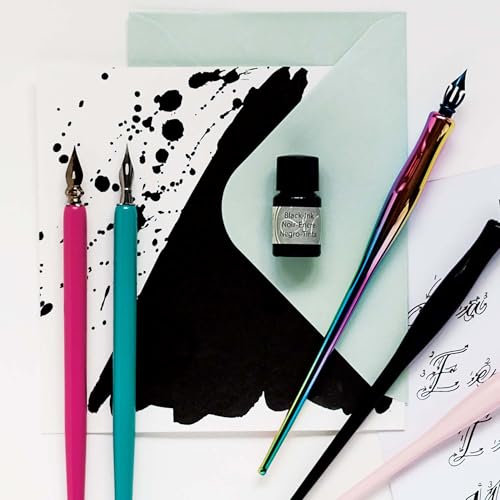 MANUSCRIPT Modern Calligraphy Oblique Set, Rainbow Holder, 3 Nibs - color: Rainbow