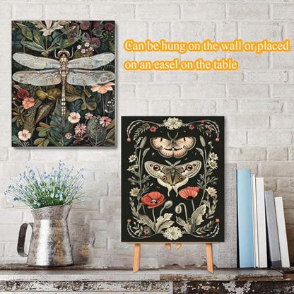 Kaixine 4 Pack Insect Paint by Numbers Kit for Adults Beginner with Framed - color: 4 Paint by Number-0609-5
