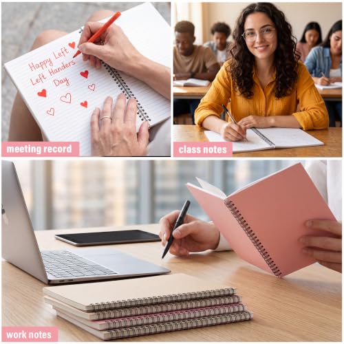 Fuutreo 6 Pack Spiral Notebook 10.5x7.45 Notebook,Soft Color,Pastel - color: Soft Color