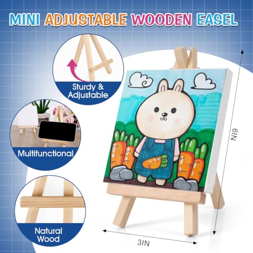 ESRICH 40 Set Mini Canvas Painting Kit, 4x4in Mini Paint Set - size: 40 set 4*4