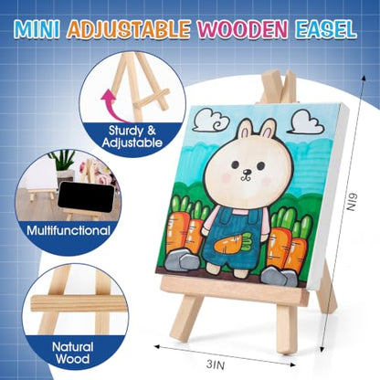 ESRICH 40 Set Mini Canvas Painting Kit, 4x4in Mini Paint Set - size: 40 set 4*4