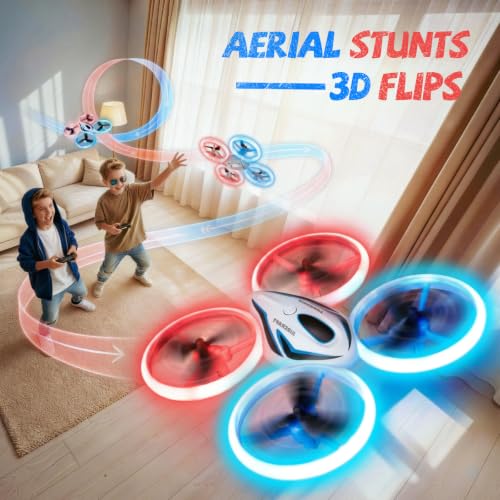 Veeniix Mini Drone for Kids Anti-Collision RC Quadcopter LED Light - color: Blue