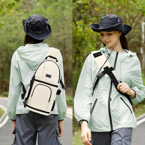 MOSISO Camera Sling Bag, Photography Shoulder Bag Compact Camera Backpack - color: Beige