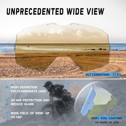 Motocross Goggles Anti-Fog Motorcycle Protective Eyewear for Men - color: Blue