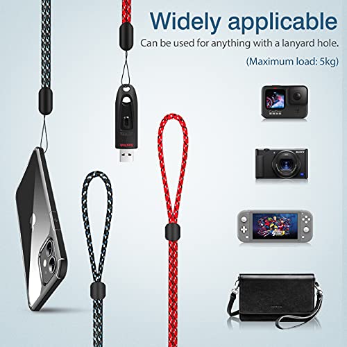 Hand Wrist Strap Lanyard 6 Pack 8inch, Adjustable Nylon Wristlet Keychain - color: Multicolor, size: 8 inches