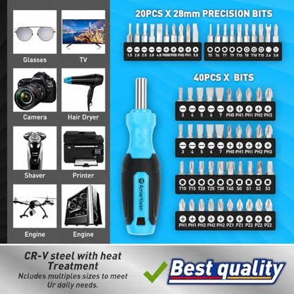 Amartisan 86-Piece Magnetic Screwdrivers Set with Case - style: 86-Piece Screwdrivers Set (Blue)