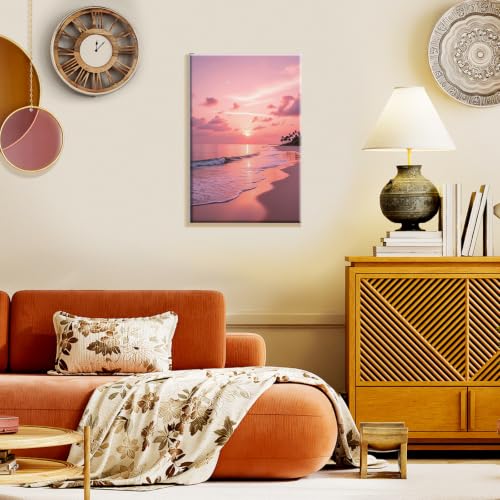 YOYA Framed Paint by Numbers Kit for Adults - Sunset Beach Paint by Number - color: Beach 034