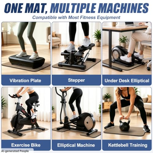 Non-Slip Vibration Plate Mat, Anti Vibration Pad for Vibration Board - size: 5MM Thick - Champagne Beige