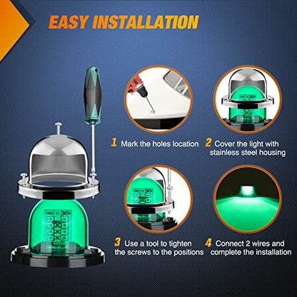 Nilight Marine Boat Navigation Light 2PCS 8LED Red Green Bow Lights - color: 8LED Navigation Light-2Pcs