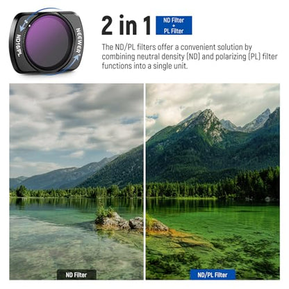 NEEWER HD Magnetic ND Filter Set Compatible with DJI Osmo Pocket 3 / Pocket 4 / Xtra Muse, 4 Pack ND8/PL ND16/PL ND32/PL ND64/PL Filter with Screen Protector Accessories - style: ND Filter Set