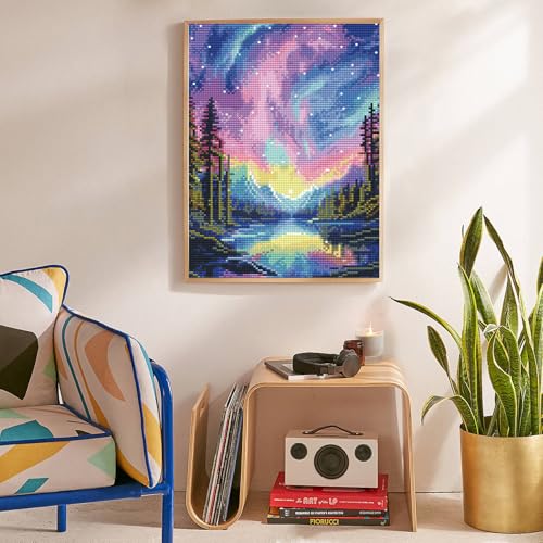 Diamond Art Kits for Adults, Aurora DIY 5D Diamond Painting for Beginners - color: BLKJDP12