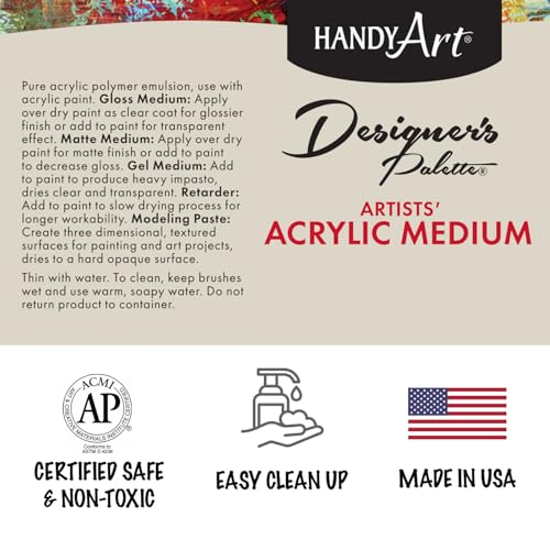 Handy Art Acrylic Gloss Medium, 32 oz, Transparent Gloss Clear Coat - color: Gloss Medium, size: 32 Fl Oz