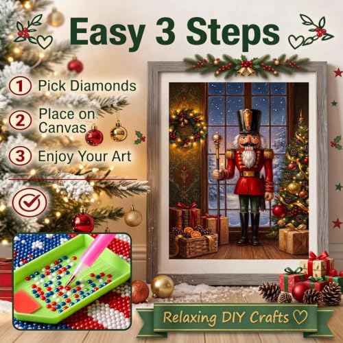 Christmas Diamond Art Kits for Adults, Holiday Nutcracker Diamond Painting - color: HS058-1