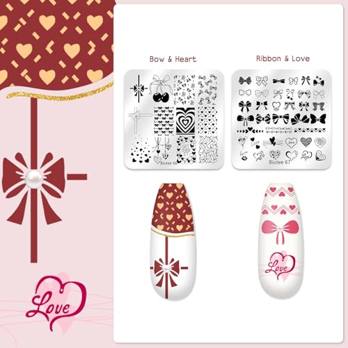 Biutee 16Pcs Nail Art Stamping Plates Silicone Stamper Scraper Storage Bag - color: 20PCS