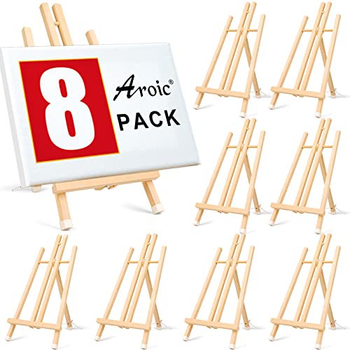 AROIC 8 Pack 15 Inch Wood Easels, Easel Stand for Painting Canvases - style: 15"-8p