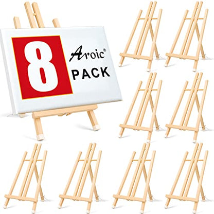 AROIC 8 Pack 15 Inch Wood Easels, Easel Stand for Painting Canvases - style: 15"-8p