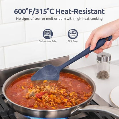 U-Taste 600ºF Heat Resistant Silicone Spatulas Cooking, 4Pcs/Midnight Blue - color: MidnightBlue