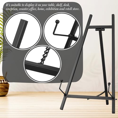 Leinuosen 1 Pcs Metal Tabletop Easel Stand, Tripod Display,Black - color: Black