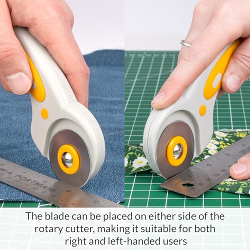 WA Portman Extra Large Cutting Mat for Sewing with Rotary Cutter for Fabric Set – (24x36) Self-Healing Cutting Mat with 45mm Fabric Cutter Wheel & 5 Rotary Blades – Sewing Accessories & Tools - size: 24x36